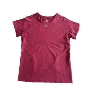 Adidas Women’s Pink Athletic Training Shirt Size M Climalite Short Sleeve Gym